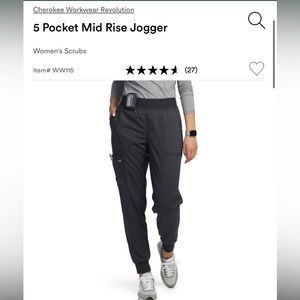 Cherokee workwear evolution 5 pocket mid rise jogger scrub pants